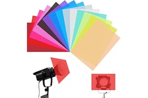 CENRONG Farbfolien für Scheinwerfer,14 Stück Farbfolien Gel Farbfilter Filter Film Transparente Farbige Farbfilm Folie Farbkorrektur Farbfilter für Lampe Scheinwerfer Foto Studio Strobe LED