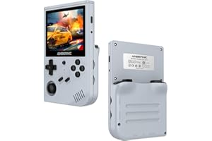 ANBERNIC RG351V - Console da gioco portatile in stile retrò, Wi-Fi integrato, 64 G, TF Card 2500, schermo IPS da 3,5 pollici, console da gioco portatile (grigio nuovo)