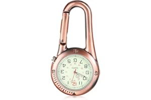ERTLUTW Taschenuhr Mit Karabiner Befestigung Karabineruhr Taschenuhr mit Karabiner Leuchtendes Analog Quarz Uhr mit Zifferblatt für Ärzte Krankenschwestern, Unisex Taschenuhr für FOB-Armbanduhr (Blau)