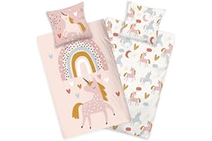 ‎AMINATA KIDS Aminata Kids children's cotton bed linen, with a zip, 135 cm x 200 cm