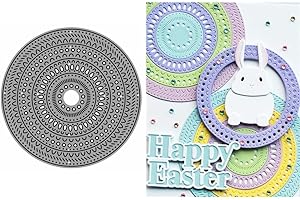 LZJSYKDQ Round Lace Die Cuts for Card Making, Circle Metal Cutting Dies for Paper Scrapbooking, DIY Stencils for Album Party Wedding Festivals Decoration