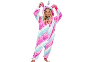 Piefry Pijama de Unicornio Suave Onesie Pijamas de Una Pieza para Niñas