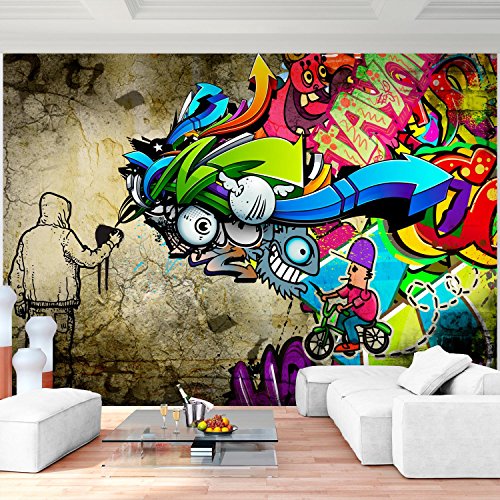 Fototapete Graffiti 396 x 280 cm - Vliestapete - Wandtapete - Vlies Phototapete - Wand - Wandbilder XXL - !!! 100% MADE IN GERMANY !!! Runa Tapete 9066012a