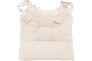 JEMIDI HOMELEVEL Coussin de Chaise - Coussins d'assise à Nouer 42 x 46 x 7 cm avec Sangles - Coussin intérieur extérieur Salon Cuisine Jardin terrasse