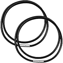 2 Collane In Pelle Sottile 2mm - Lunghezza 40 E 50 Cm, Chiusura A Moschettono In Acciaio, Unisex - Foto 9