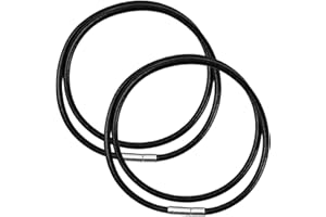 volumoon Echt leder Halskette,2 Stück Lederkette Herren Leder Halskette Herren,3mm Breit Geflochten Lederkette Lederband mit Verschluss,45cm Lederkette Damen Lederband Kette für Anhänger,Schwarz