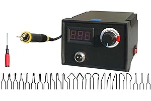 WMLBK Pirografia Soldering Station, 1 perni temperatura regolabile 0 ℃ 750 ℃, kit di combustione in legno per pirografia, con 23 pezzi, per legno pelle e pistone (1 penna)