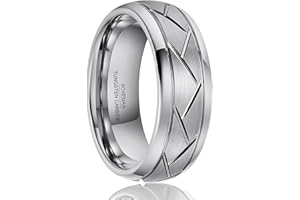 SOXEMAN 1 anello alla moda in tungsteno Y2K per uomini e donne, con una larghezza di 8 mm, adatto per l'uso quotidiano su fedi nuziali per coppie, feste, vacanze, compleanni e anniversari