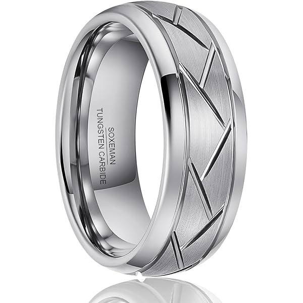 Terra | 8 mm Zwarte en Blauwe Wolfraam Ring met Afgeschuinde Rand | Op voorraad | Lucleon