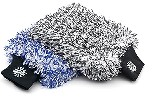 The Rag Company - Rękawice Cyclone Ultra Wash - mieszanka 70/30 'Gauntlet' koreańska mikrofibra, wyściółka piankowa, bez zadrapań, nie mechaci się, idealne do prania bez spłukiwania, 20 cm x 23 cm,