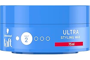 ‎TAFT TAFT Styling Wax Ultra mit Haltegrad 2 (75 ml), verleiht bis zu 24 h Halt & Struktur, Haarwachs sorgt mit Glanz-Stufe 5 für ein glänzendes Finish