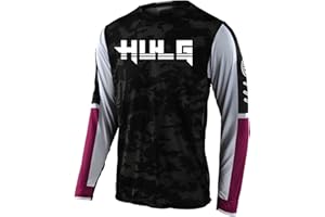 HULG Maillot De Cyclisme Hommes Manches Longues VTT Jersey Maillot De Vélo Vetement Respirant Séchage Cyclisme Tee Shirt Montagne Cycliste Vélo De Vetement Costume Fitness Hauts