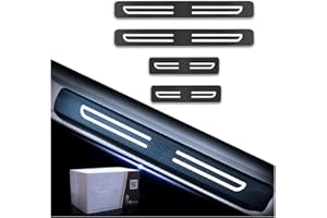 Muchkey Protector De Alféizar De Puerta De Coche Para Toyota Auris Aygo C-HR Corolla Hilux Prius RAV 4 Supra Verso Yaris fibra de carbono Pegatina Decorativa Accesorios De Estilo 4Pieza Blanco