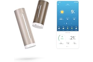 Netatmo Stazione Meteo ORIGINAL 2ª generazione | Interni & Esterni | Temperatura, Umidità, Qualità aria, UV, Pollini, Previsioni Meteo | Compatibile Apple Home, Alexa, Google Home - Sabbia - NWS-S-EC