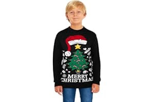 SAANS247 Boys Girls Kids Children Unisex Christmas Xmas Knitted Novelty, Retro, Elf, Football Jumper Sweater