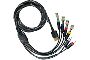 Jerilla Dreamcast RGBS Component Cable, 1.8m Component AV Video Audio Cable DC RGB RGBs Cord with 4 BNC Connectors Compatible with Sega Dreamcast Console, CRT Monitor