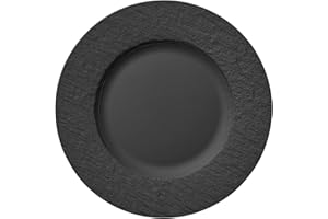‎VILLEROY & BOCH Villeroy & Boch Manufacture Rock Talerz Obiadowy, Porcelana, Czarny, 27 cm
