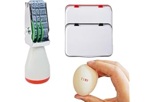 Homvik Kit de Marquage d'Œufs, Tampon Dateur, 2 Tampons Encreurs Rouge et Noir, Caoutchouc 4mm, Disponible Pour Les œUfs De Poule/Duck Et Diverses éTiquettes De Papier