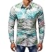 Produktbild Hemd Sannysis Herren Slim Fit Hemden Bedrucktes Freizeit Businesshemd Printed Bluse Lässige Langarm Dünne Poloshirt Anzug Tops