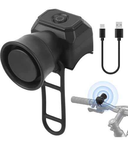 Elektrische fietsbel, alarm, waterdicht, met afstandsbediening, anti- diefstal, trilalarm, fietstoeter met USB oplaadbare functie voor mountainbike, racefiets, scooter enz. (2