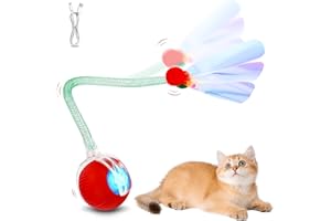 FAOKZE Juguetes para Gatos, Juguetes interactivos para Gatos, Pelota Viva para Gato con USB, Juguete Inteligente para Gatos con Bola eléctrica para Evitar obstáculos, Juguetes Gato