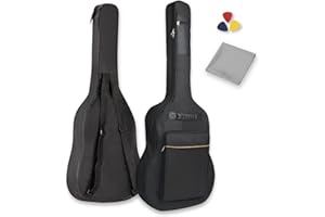 Kyokondo Funda Guitarra española, o acústica – Kit Completo con paño y 3 púas – Protección Acolchada, Ligera y Resistente – Ideal para Empezar cuidando tu Guitarra (Funda de Guitarra Universal, 1)