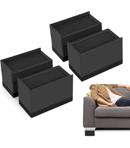 4 Stück Möbelerhöher Weiß - Selbstklebende Füße 6x6x3cm Für Sofa, Bett & Schrank