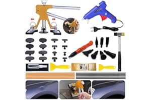 Manelord Kit d'extraction de Bosses pour Voiture, Outil de réparation sans Peinture avec soulèvement doré, Ensemble de réparation de carrosserie pour élimination de Bosses
