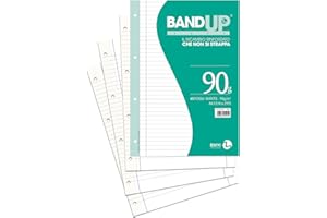BM BeMore – Ricambi Bandup A4 Con Banda Rinforzata – Rigatura C – Righe Con Margini Per 4° E 5° Elementare – Confezione Da 40 Fogli – Carta 90G/Mq - 0105495