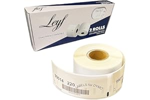 Leyf & 2 rotoli di etichette Dymo Label 99014 54 mm x 101 mm, stampante termica 220 etichette compatibili al 100% con Dymo Seiko
