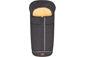 Fillikid Echtfell-Winterfußsack Nanga Exklusiv | Integrierte Gurtschlitze & herausnehmbare Lammfelleinlage | Für Kinderwagen Buggys & Sportwagen | 50x100 cm | Maschinenwaschbar | Ab 6 Monaten