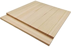 ANKTILY 2PCS Unfinished Wood Square Blocks for Crafts, 30x30x1cm Blank Wooden Squares Pine Wood Boards for Wood Carving,DIY Coasters,Painting & Burning