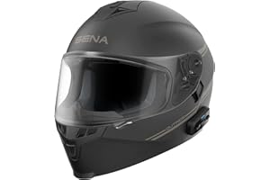 Sena Outride ECE-zertifizierte Motorrad Integralhelm Mir integrierter Bluetooth Intercom und Smartphone-Verbindung (Schwarz, M)