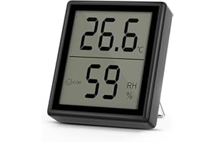 SONOMO Thermometer Hygrometer Innen, Temperatur und luftfeuchtigkeitsmesser Innen, LCD Digital Raumthermometer Zimmerthermometer, für Innenraum, Wohnzimmer, Babyraum, Büro (Schwarz) H10