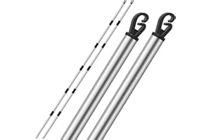 KUPITM6 2 X 2.24 M Washing Line Prop Telescopic, Clothes Props for Washing Line Outside, Heavy Duty Stainless Steel Clothes Line Prop, Washing Poles for Laundry Support