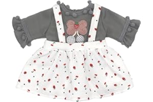 ZWOOS Puppenkleidung 35-43 cm für New Born Baby Puppen, Kleid mit Erdbeer-Print kompatibel mit New Born Baby Puppen, Geschenke für Mädchen, Kinder