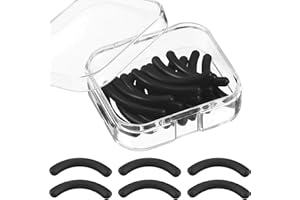 ZHEHAO Bigodino per Ciglia Ricariche Piegaciglia Cuscinetti in Silicone Gomma Imbottiture per Universale Ciglia con Una Scatola di Stoccaggio Chiaro (24 Pezzi, Nero)