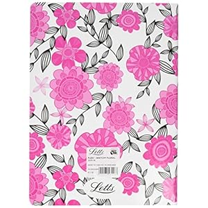 Letts 16–030046p Agenda scolaire 12 mois A5 Flexi Pattern – Sketchy Floral, 1 semaine sur 2 pages, 2015–2016, rose