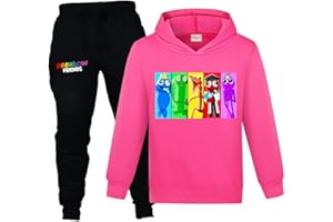 Forlcool Cotton Hoodie+Pants Rainbow Boys and Girls Casual Tracksuits Kids Jumper Tops Set
