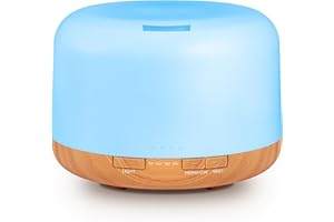 Aidodo 500ml Diffusore di Oli Essenziali, Umidificatore Diffusore per Aromaterapia, 4 Timer e 7 Colori LED Oli Essenziali Aromaterapia Diffusori per Casa