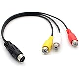 Coomoors 25 cm S-Video 7 auf 3-Cinch Buchse RGB Komponenten Kabel Adapter 7-polig Mini-DIN S-Video Stecker auf 3 Cinch Buchse