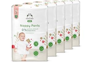 Marchio Amazon - Mama Bear Pannolini a mutandina Eco, Taglia 5 (12-18kg), Bianco, 95 Unità (5 confezioni da 19)