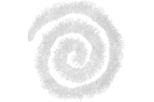 JONAMI 4X Guirlande de Noël Blan (200cm) Décoration de Sapin de Noël, Guirlande Métallique Brillante Ornements, Décoration Cheminée Fenêtre Mur Porte