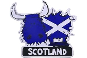 MUST HAVE SOUVENIRS Scottish Highland Cow Saltire Flag Sticker, Scotland Sticker, Highland Cow, Scotland Flag, Scottish Car Decal, Car Decal Scotland, Highland Cow Accessories