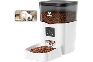 Futterautomat Katze mit 1080P Kamera, 5G & 2.4G WiFi Katzenfutter Automat mit APP, Automatischer Futterspender für Katzen, Video, Audio, 1-8 Mahlzeiten pro Tag (Weiß, 3L)