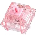 EPOMAKER Dawn Pink 38gf Linear Mechanical Keyboard Switch, 5 Pins Switch Set with POM Stem, Translucent PC Housing, 30 Pieces, for Gaming DIY Keyboard