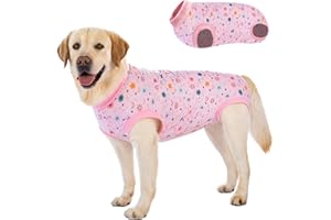 Mosucoirl Combinaison de récupération pour Chien,Combinaison Chien sterilisation Body Body Chien Post operatoire pour Les Femelles, Les mâles, Les Chiens de Taille Moyenne et Les Chats (Rose, 3XL)