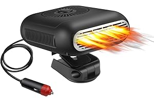 Chuankefanxing Riscaldatore per Auto, riscaldatore Portatile per Auto da 12 V, sbrinatore per Parabrezza 2 in 1 con Riscaldamento e Raffreddamento rapidi e Base Girevole a 360°, riscaldatore per Auto