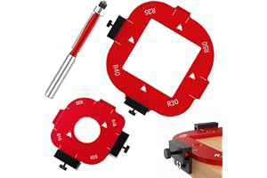 2 stycken 4-i-1 fräsradie stencil router jig R10-R50 för överfräsar | Radiestorlekar R10/R15/R20/R25/R30/R35/R40/R50, praktiska tillbehör för gör-det-självare och möbelkonstruktion