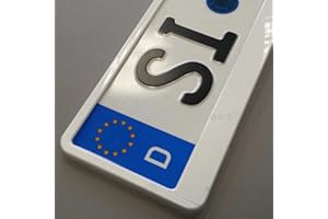 I-MEX imex 2 Stück Kennzeichenhalter Weiss Hochglanz metallic Optik Nummernschildhalter